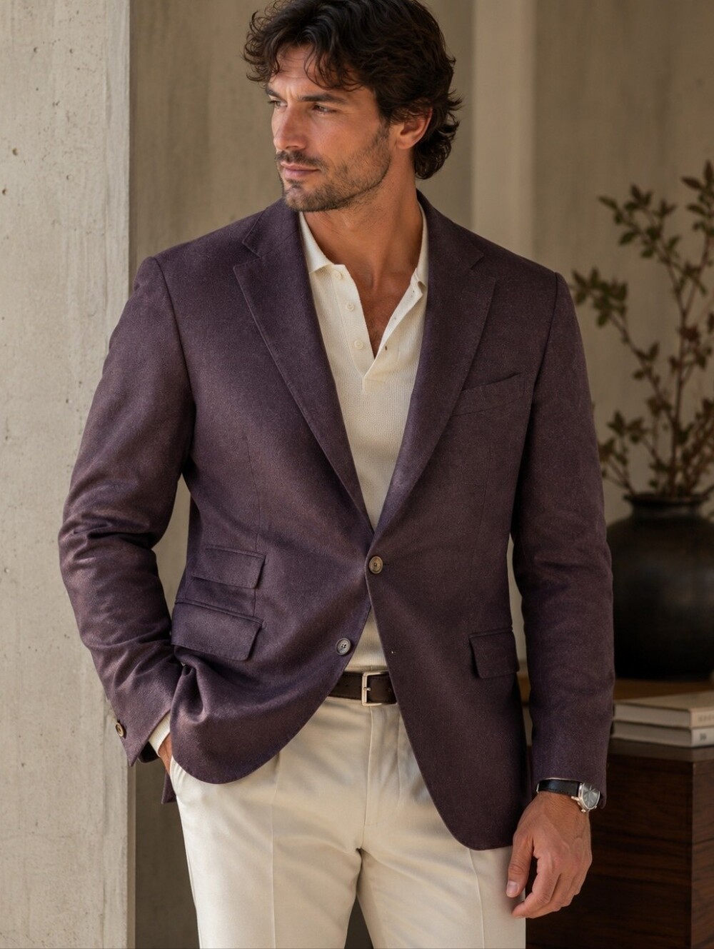 Eleventy Platinum Loro Piana Wool Cashmere Blazer Jacket Mens IT 54 US 44 L/XL